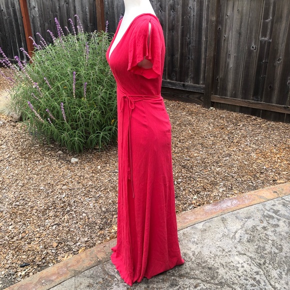 Lulus Much Obliged Maxi Wrap Dress - Size Medium - Picture 11 of 16
